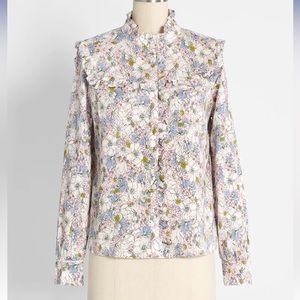 NWT ModCloth Like A Little Prairie Button-Up Shirt Medium